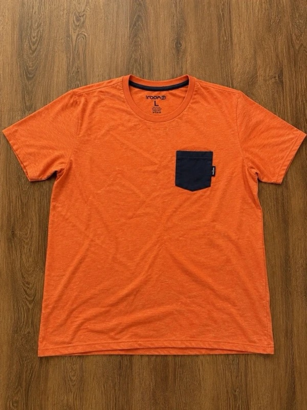 groove Orange Tee with Navy Chest Pocket